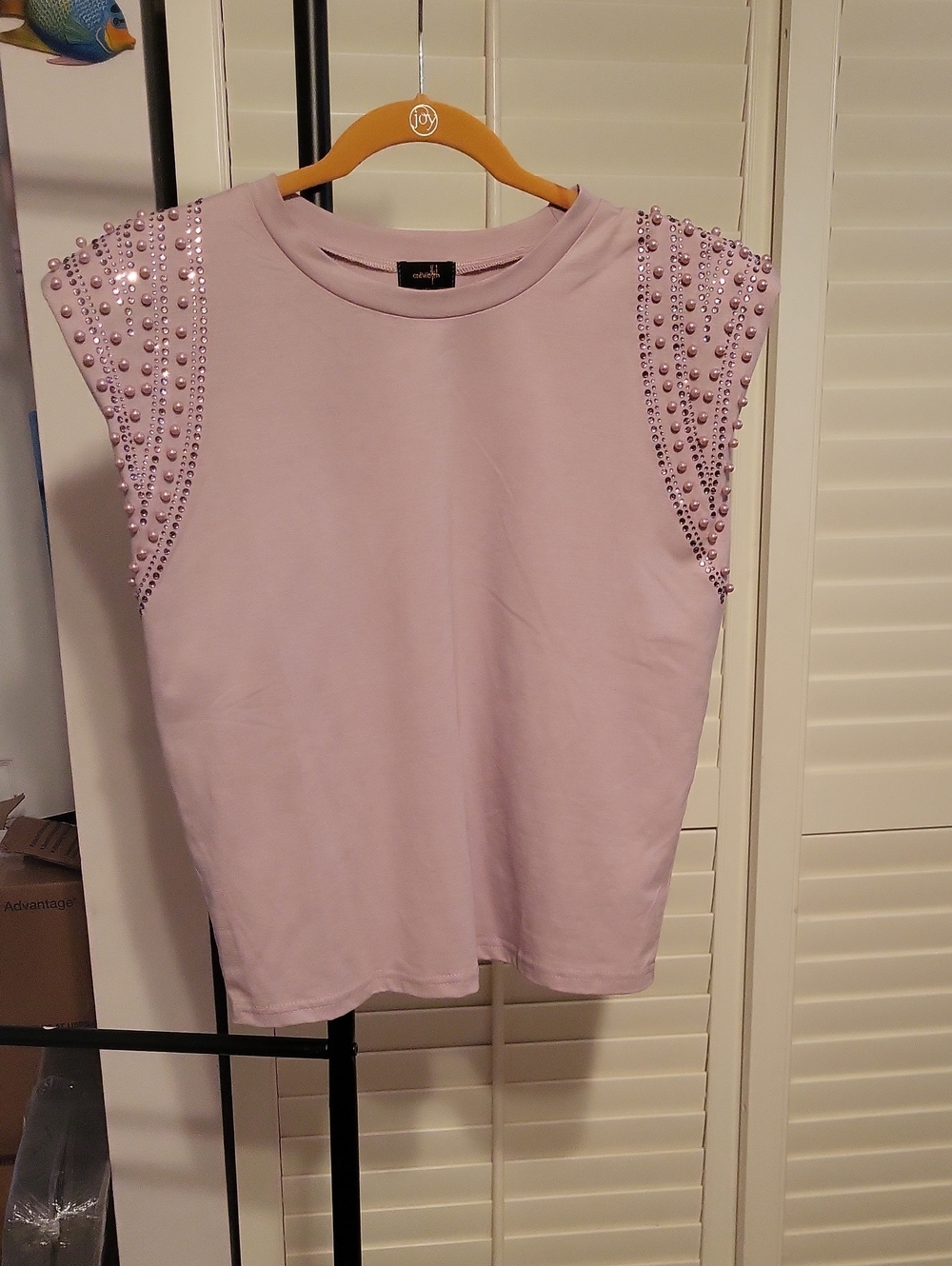 Studded Lavender Cap-Sleeve Tank Top NWOT 21.5" X 22.5"